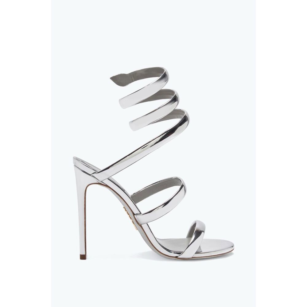 RENÉ CAOVILLA CLEO SILVER SANDAL 105 SIZE 36 $1280 - Picture 2 of 14